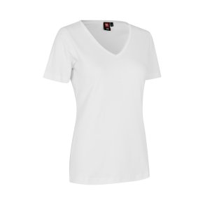 Interlock T-shirt | V-hals | dame